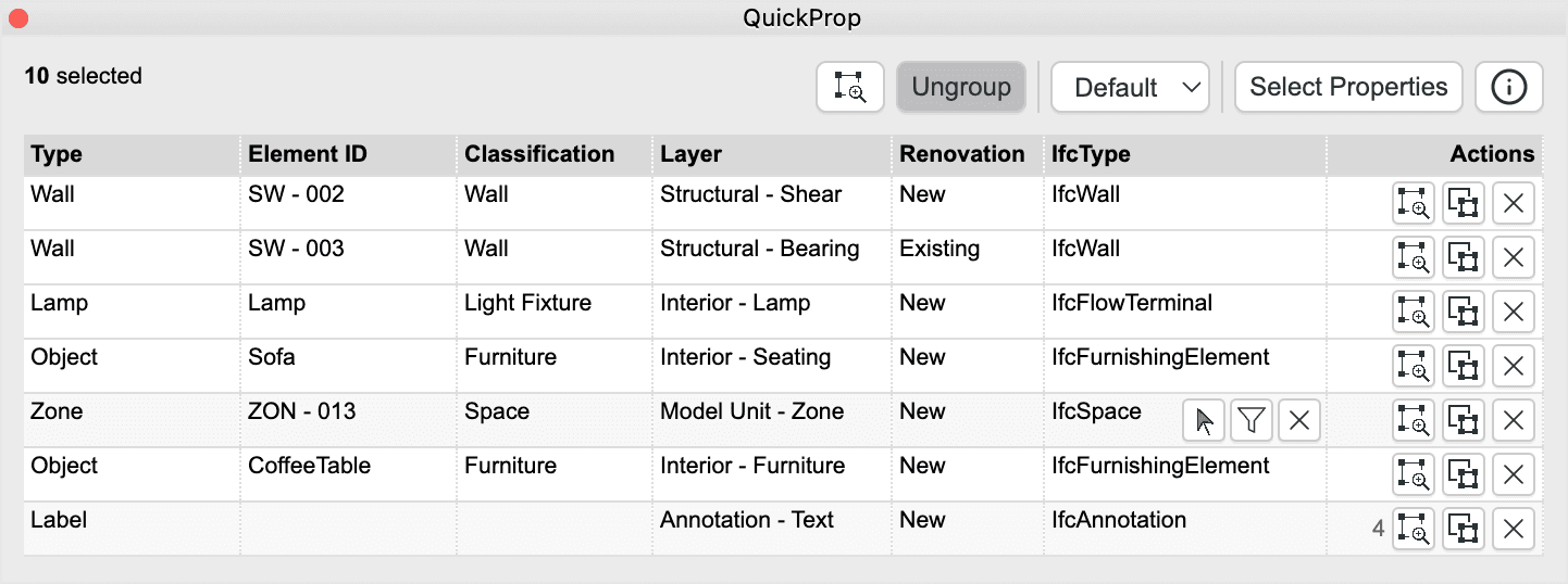 QuickProp Default View